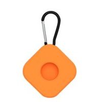 AirTag case square series - siliconen sleutelhanger met ring - oranje