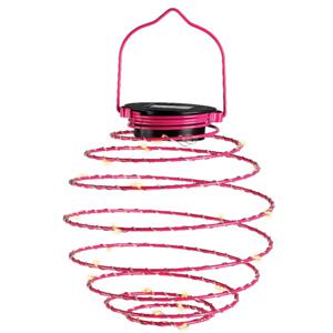 Hanglamp - solar verlichting - fuchsia roze - D16 cm - metaal - tuinverlichting