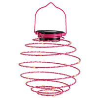 Hanglamp - solar verlichting - fuchsia roze - D16 cm - metaal - tuinverlichting