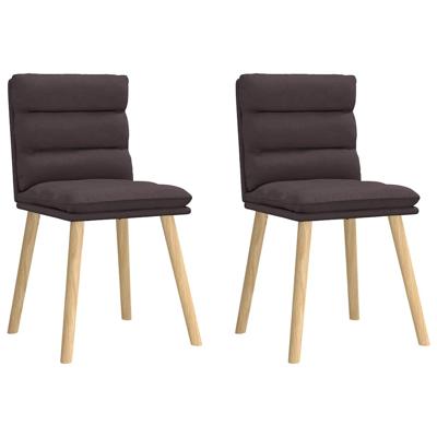 Eetkamerstoelen 2 st stof donkerbruin