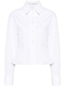 Stella McCartney chemise en coton à taille péplum - Blanc