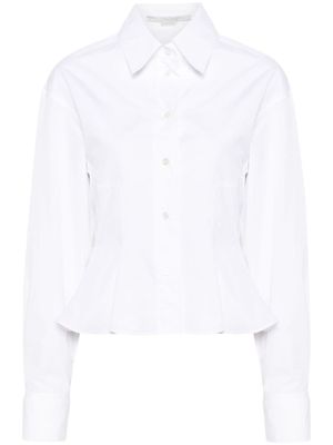 Stella McCartney chemise en coton à taille péplum - Blanc
