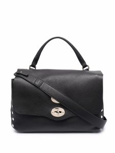 Zanellato sac cabas en cuir grainé - Noir