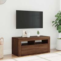 Tv-meubel met LED-verlichting 90x35x40 cm bruin eikenkleur - thumbnail