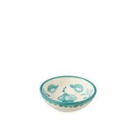 J-Line Bowl Granada Low Ceramic White|Aqua Small - thumbnail