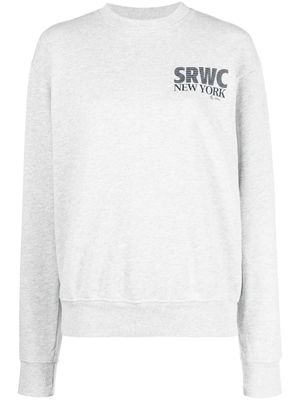 Sporty & Rich sweat en coton mélangé à slogan imprimé - Gris