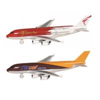 Goki Speelgoed Vliegtuigjes - 2x stuks - 19 cm - bruin en rood - pull back motor - kinderen