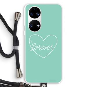 Forever heart pastel: Huawei P50 Transparant Hoesje met koord