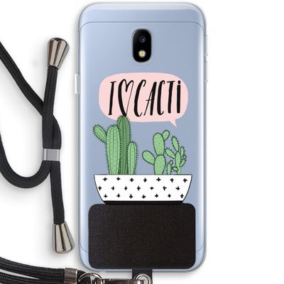 I love cacti: Samsung Galaxy J3 (2017) Transparant Hoesje met koord