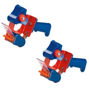 6x Tesa verpakkingstaperoller roldispensers blauw/rood verpakkingsbenodigdheden