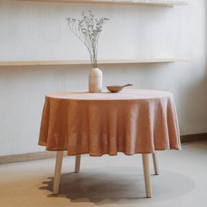 Linen Tales - rond linnen tafelkleed - cafe crème - 150 cm