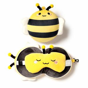 Bij knuffel/reiskussen/slaapmasker - 2-in-1 set - voor kinderen