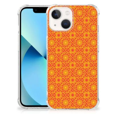 iPhone 13 mini Doorzichtige Silicone Hoesje Batik Oranje iPhone 13 mini Doorzichtige Silicone Hoesje Batik Oranje