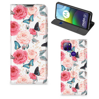 Motorola Moto G9 Power Smart Cover Butterfly Roses - thumbnail