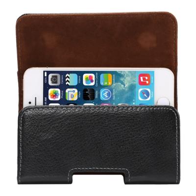 4 inch Litchi textuur verticaal flip Thwartwise Genuine lederen hoes / taille Bag met draaibare terug Splint for iPhone SE & 5s & 5 & 4S enz