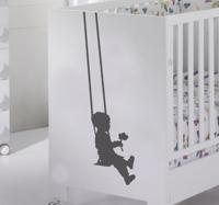 Sticker kinderkamer jongen schommel bloem