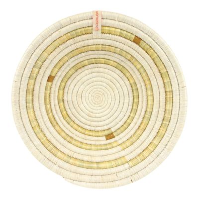Ronde Sierschaal van Bananenblad Naturel-Wit