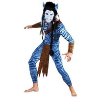 Heren carnavals pak Blauwe jungle strijder L/XL  -