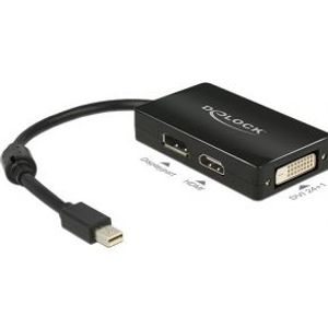 DeLOCK 0.16m DisplayPort/Displayport + HDMI + DVI 0,16 m Mini DisplayPort DisplayPort + DVI + HDMI Zwart