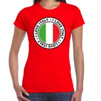 Verkleed T-shirt voor dames - Italie - rood - supporter - themafeest