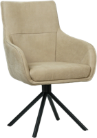 Taupe leren industriële draaibare eetkamerstoel Fancy - Kenia Leer Taupe (taupe leer)