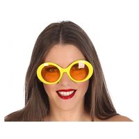 Gele ronde verkleed zonnebril   -