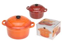 Stoofpan porselein + deksel 10x5cm or/ro