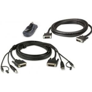 Aten 2L-7D02UDX3 toetsenbord-video-muis (kvm) kabel 1,8 m Zwart