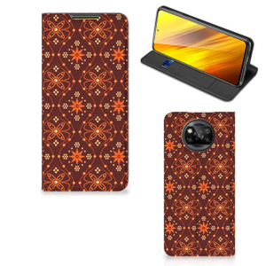 Xiaomi Poco X3 Pro | Poco X3 Hoesje met Magneet Batik Brown