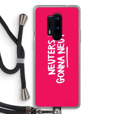 Neuters (roze): OnePlus 8 Pro Transparant Hoesje met koord