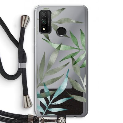 Tropical watercolor leaves: Huawei P Smart (2020) Transparant Hoesje met koord