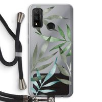 Tropical watercolor leaves: Huawei P Smart (2020) Transparant Hoesje met koord
