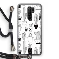 Cactusmotief: Xiaomi Redmi 9 Transparant Hoesje met koord