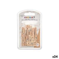 Klemmen Pincello Bruin Hout Klein (24 Stuks)