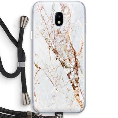 Goud marmer: Samsung Galaxy J3 (2017) Transparant Hoesje met koord