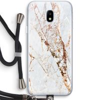 Goud marmer: Samsung Galaxy J3 (2017) Transparant Hoesje met koord