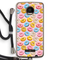 Pink donuts: Motorola Moto Z Force Transparant Hoesje met koord