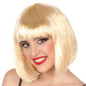 Verkleedpruik voor dames half lang haar - Blond - Bob lijn - Carnaval/Party