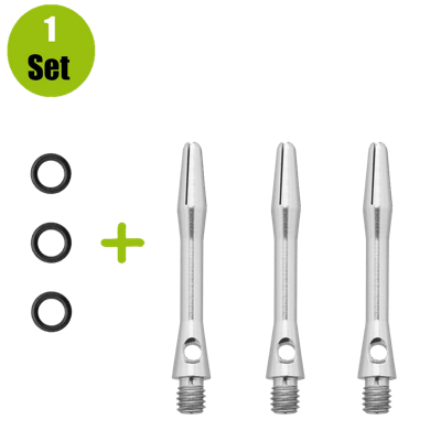 Lena Lena Aluminium Dartshafts + Rubber - Zilver