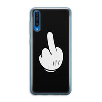 Middle finger black: Samsung Galaxy A50 Transparant Hoesje