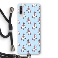 Eenhoorns overal: Samsung Galaxy A70 Transparant Hoesje met koord