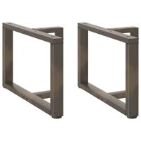 Salontafelpoten 2 st T-vormig 70x25x(42-43) cm staal naturel