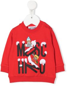 Moschino Kids sweat en coton à logo imprimé - Rouge