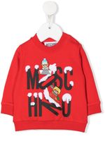 Moschino Kids sweat en coton à logo imprimé - Rouge - thumbnail