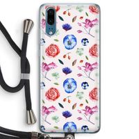 Bloemetjes: Huawei P20 Transparant Hoesje met koord