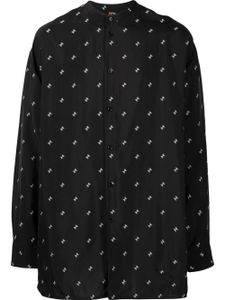 OAMC chemise imprimée à col montant - Noir