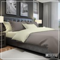 The One Dekbedovertrek Classic Taupe / Cream-140x220cm