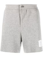 Thom Browne short de sport en coton à patch logo - Gris