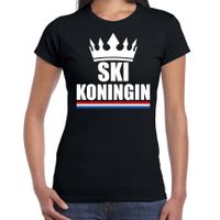 Ski koningin apres ski t-shirt zwart dames - Sport / hobby shirts
