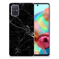 Samsung Galaxy A71 | TPU | Siliconen hoesje | Marmer Zwart - Origineel Cadeau Vader